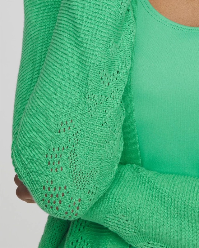 Placed Pointelle Cardigan - image 4